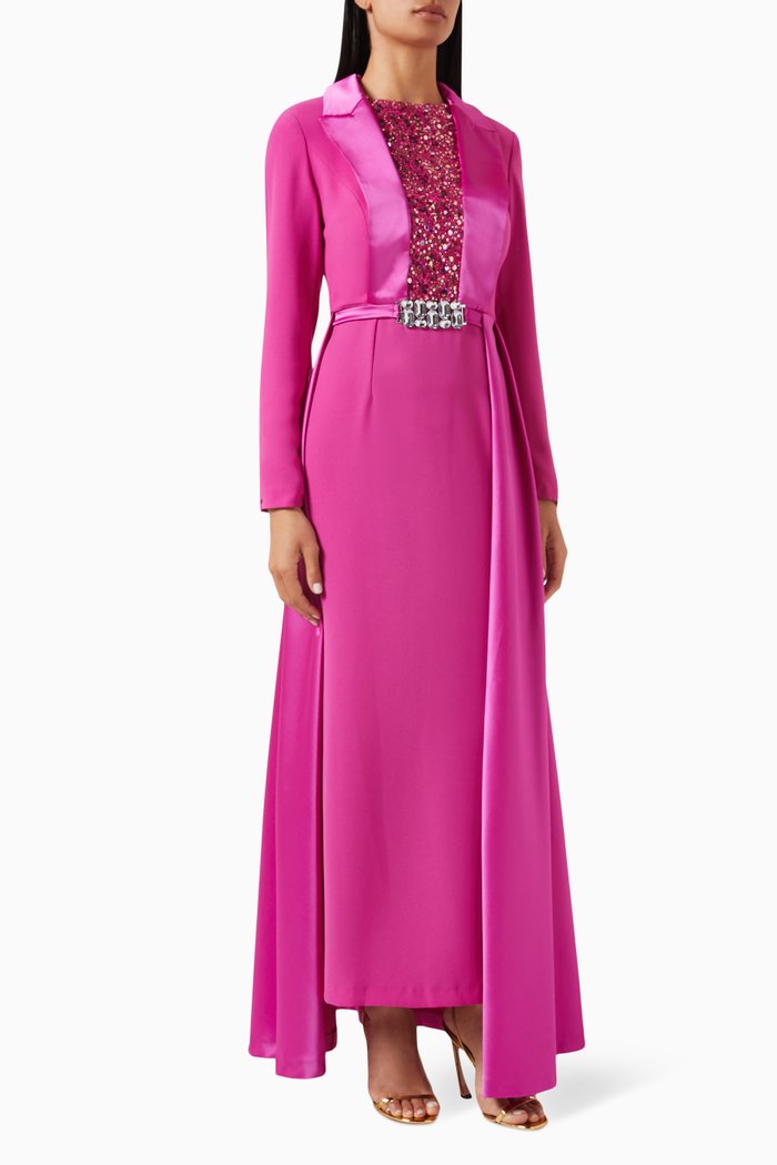 

Pearly Embellished Maxi Dress, Purple