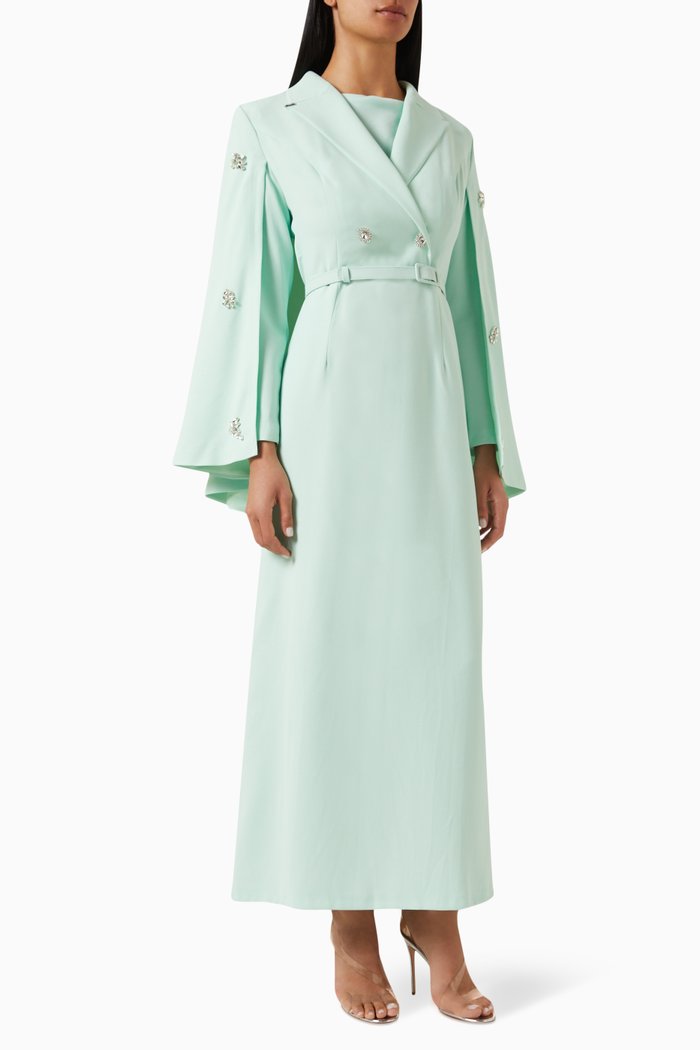 

Dehelia Cape-overlay Maxi Dress, Green