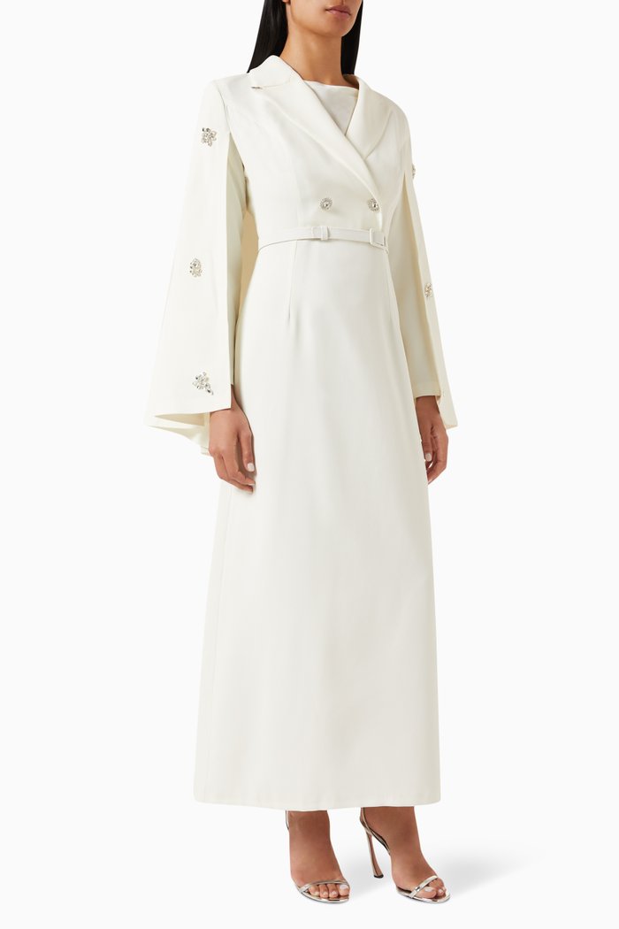 

Dehelia Cape Maxi Dress, Neutral