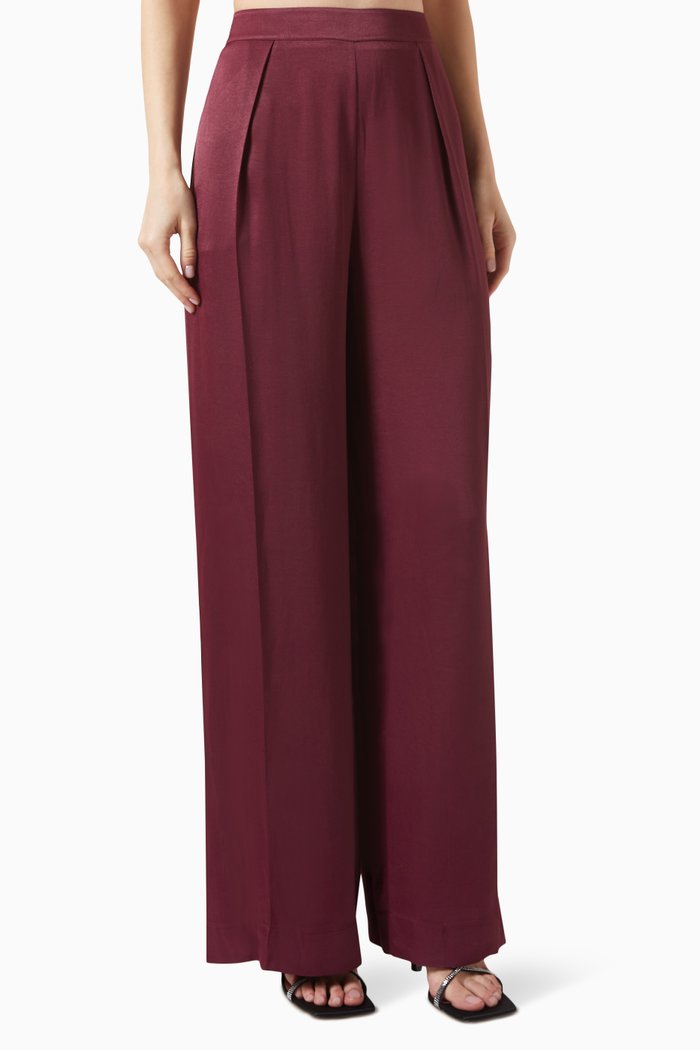 

Wide-leg Pants in Viscose-blend, Red