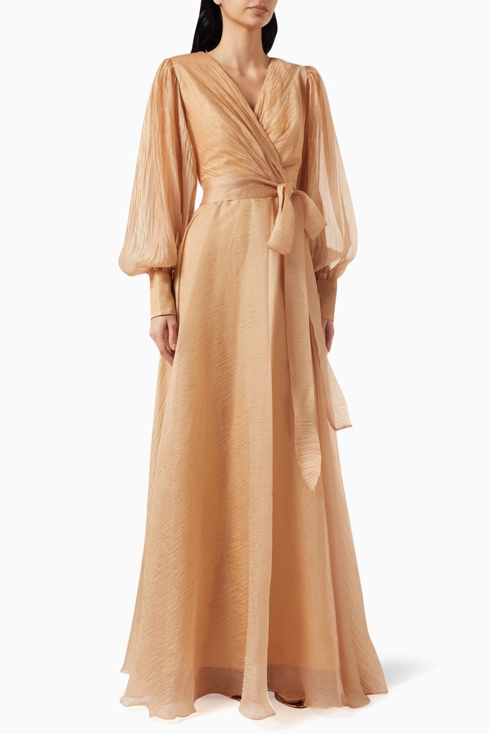 

Draped Maxi Dress, Gold