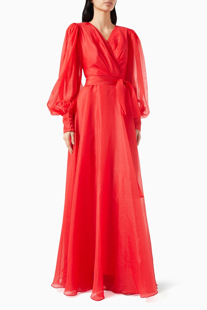 

Draped Maxi Dress, Red