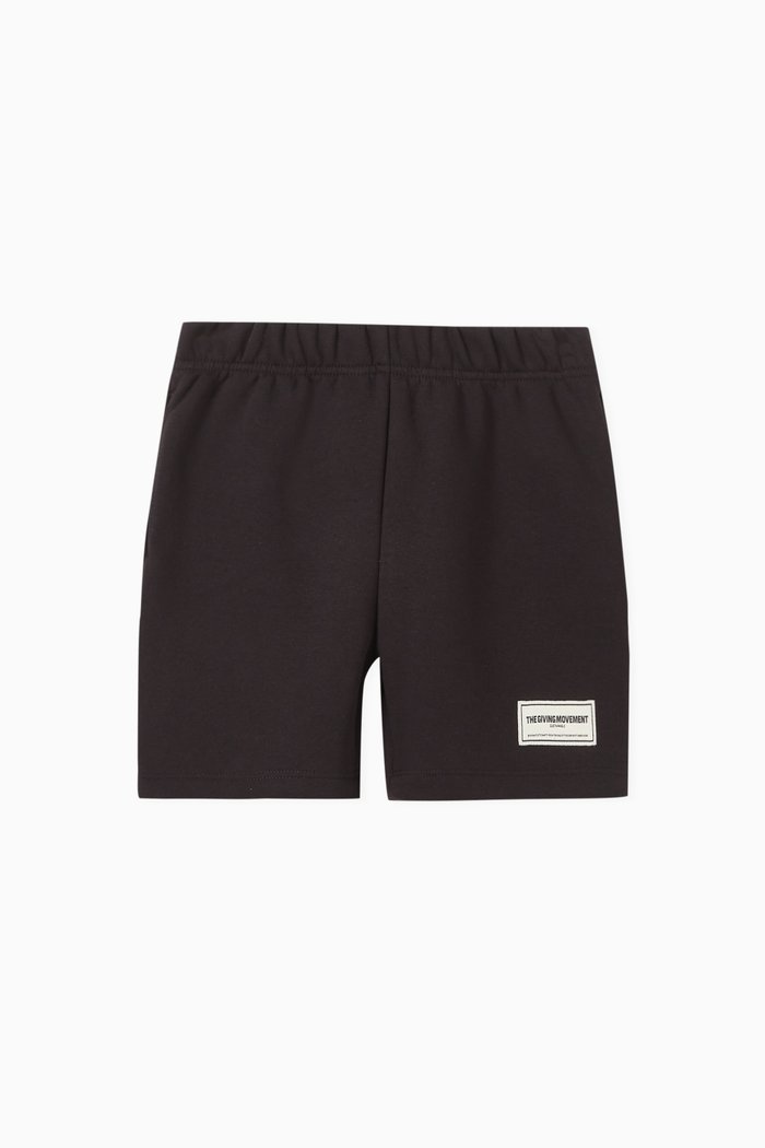 

Logo Lounge Shorts in Organic Cotton-blend, Black