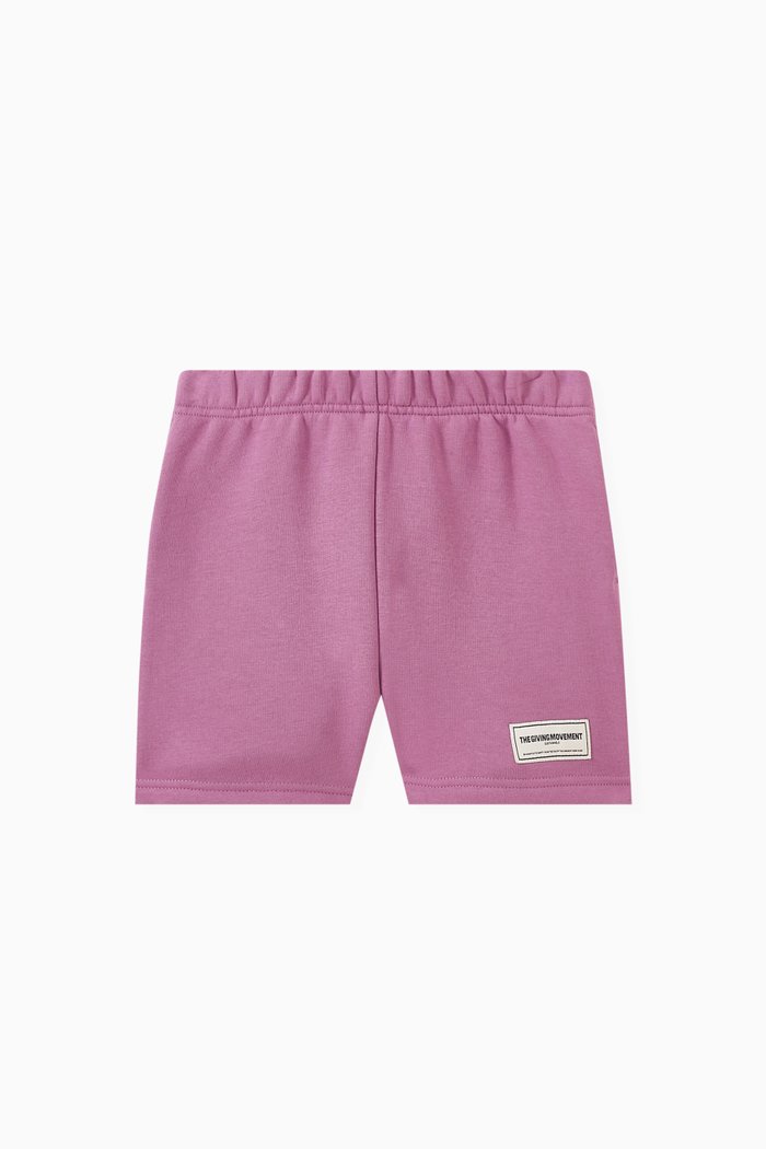 

Logo Lounge Shorts in Organic Cotton-blend, Purple