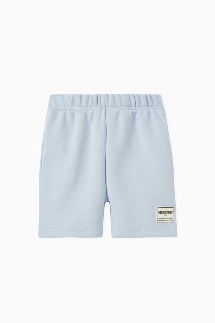 

Logo Lounge Shorts in Organic Cotton-blend, Blue