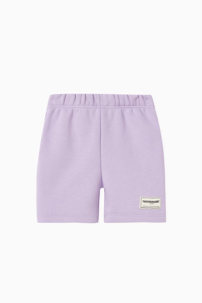

Logo Lounge Shorts in Organic Cotton-blend, Purple
