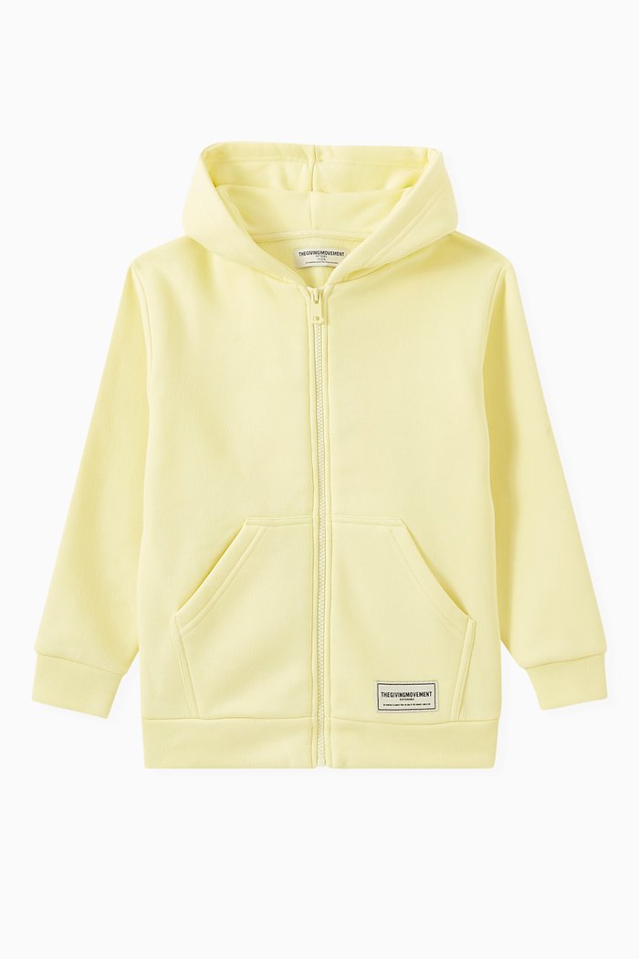 

Logo Zip Hoodie in Organic Cotton-blend, Yellow