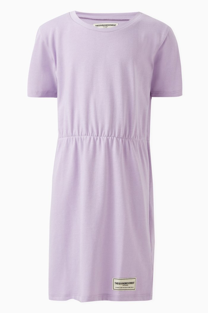 

Logo-patch T-shirt Dress in Organic Cotton-jersey, Purple