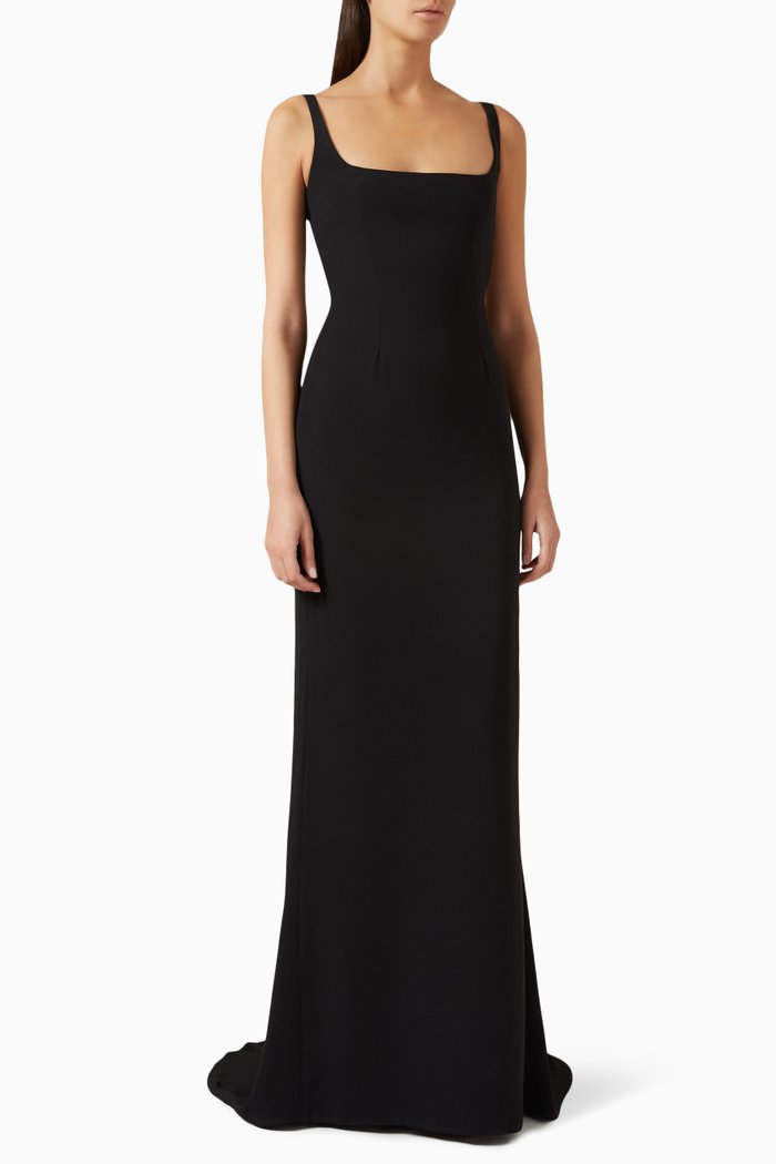 

Electra Gown in Crepe, Black
