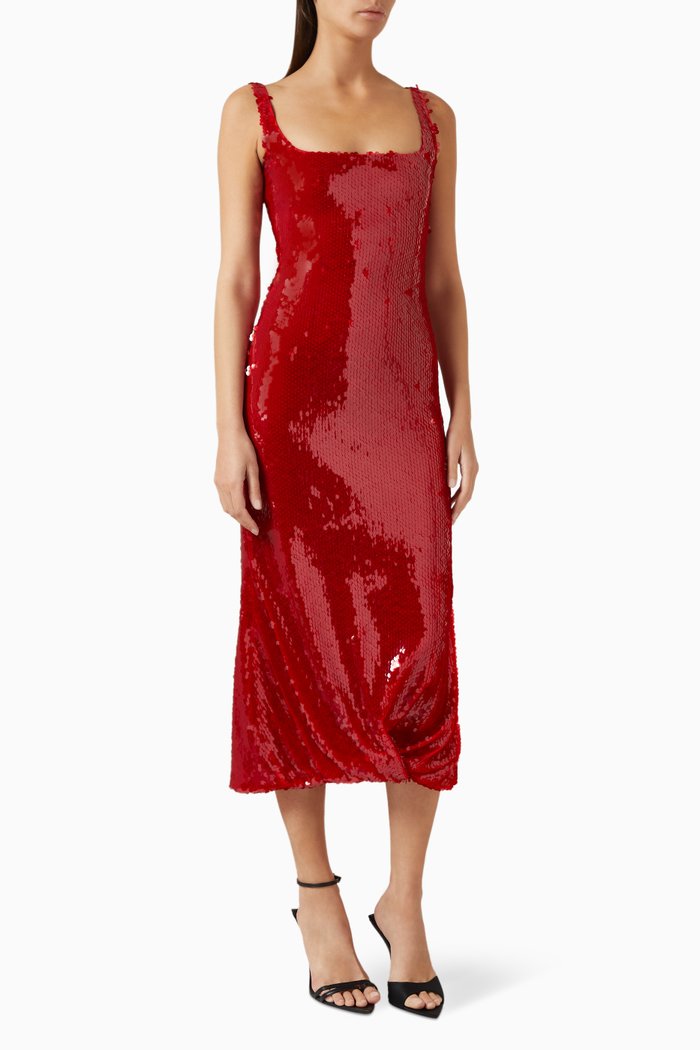 

Sidd Sequinned Midi Dress, Red