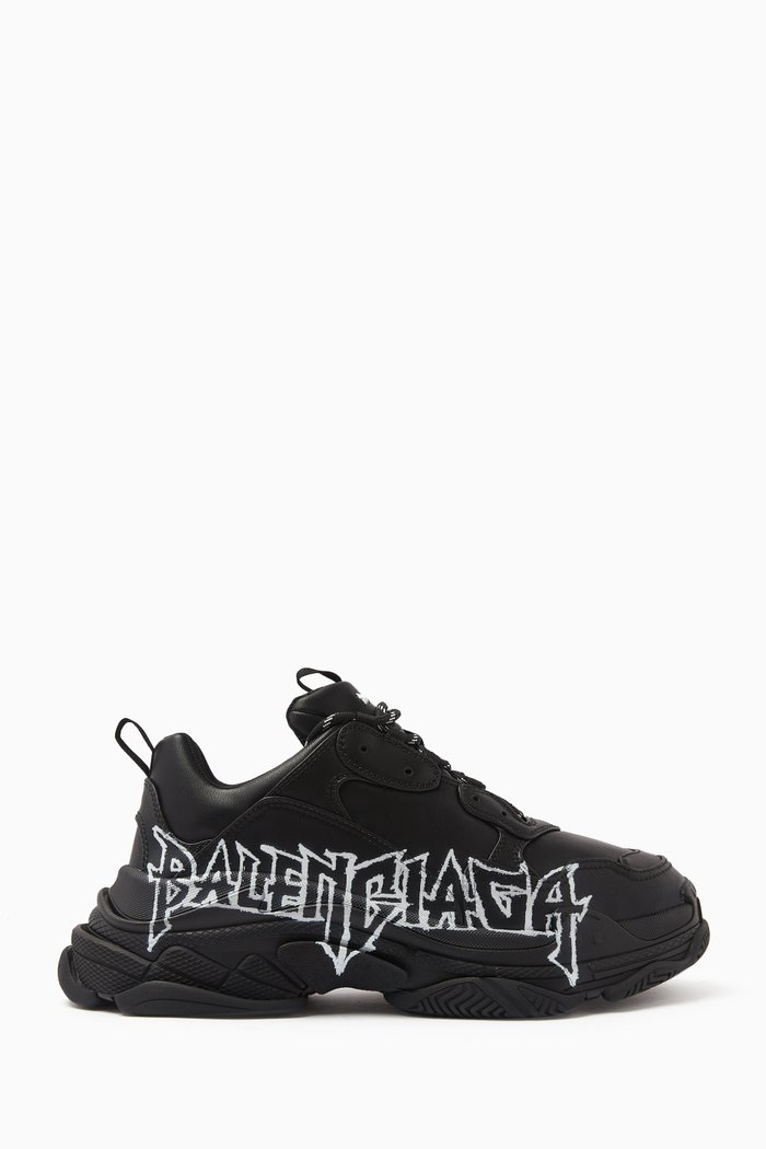 

Triple S Sneakers in DIY Metal Print Leather, Black