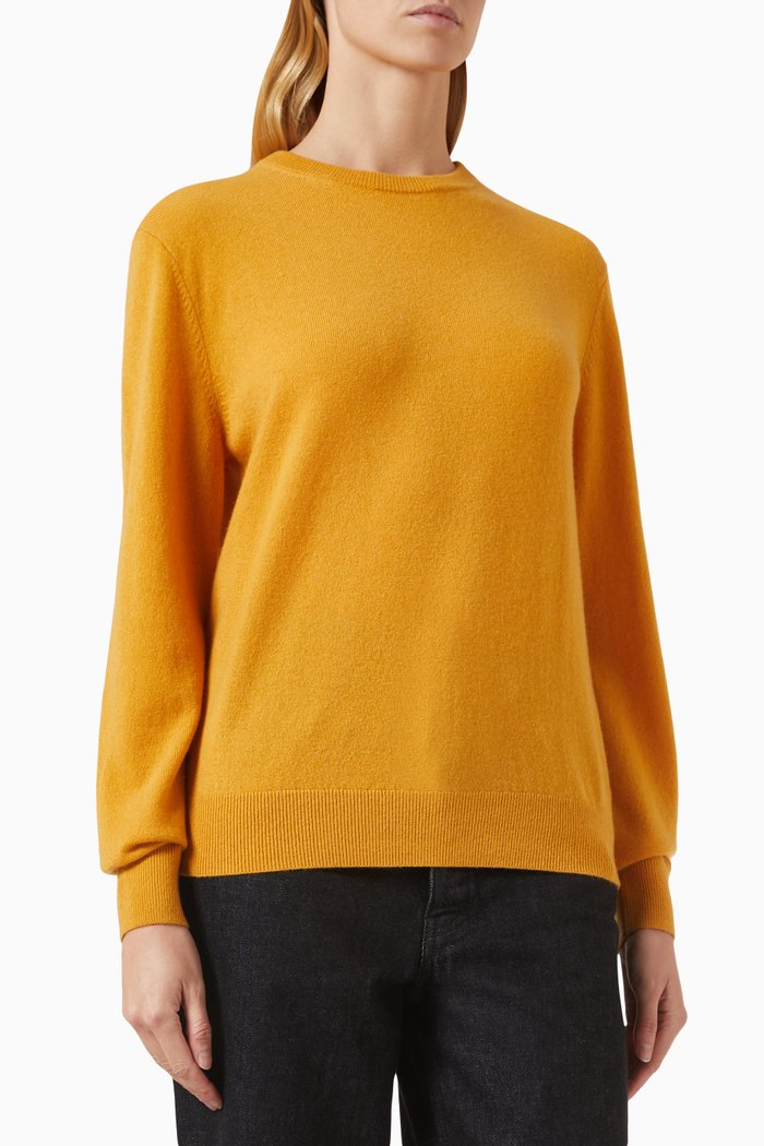 Crewneck Sweater in Cashmere, Orange