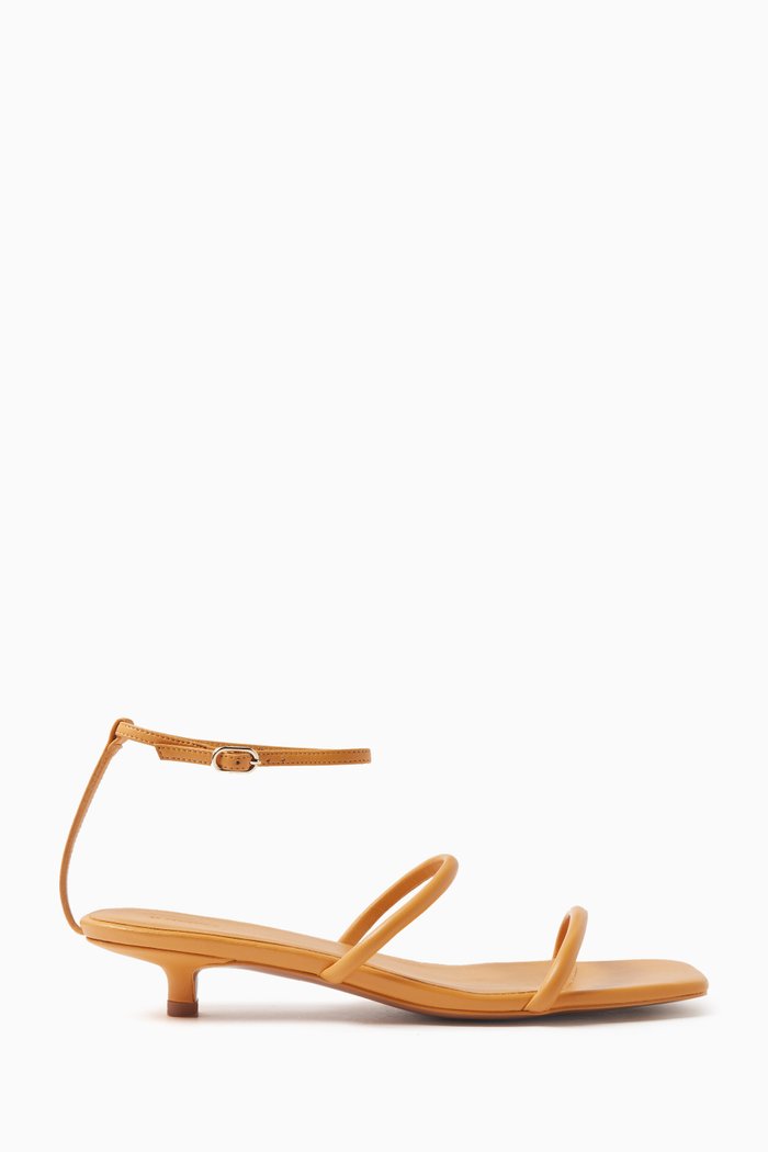 

Strappy 30 Kitten-heel Sandals in Leather, Yellow