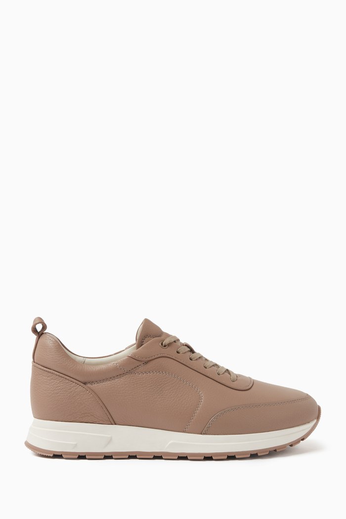 Low-top Sneakers in leather, Neutral