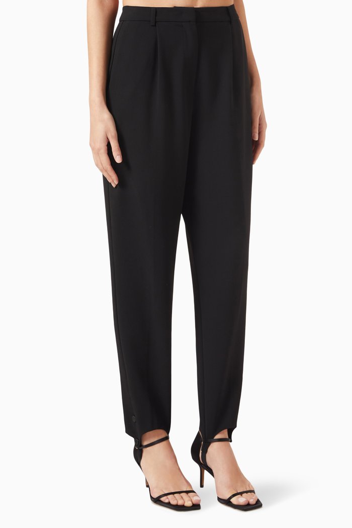 

Stirrup Slim-fit Pants in Viscose-blend, Black