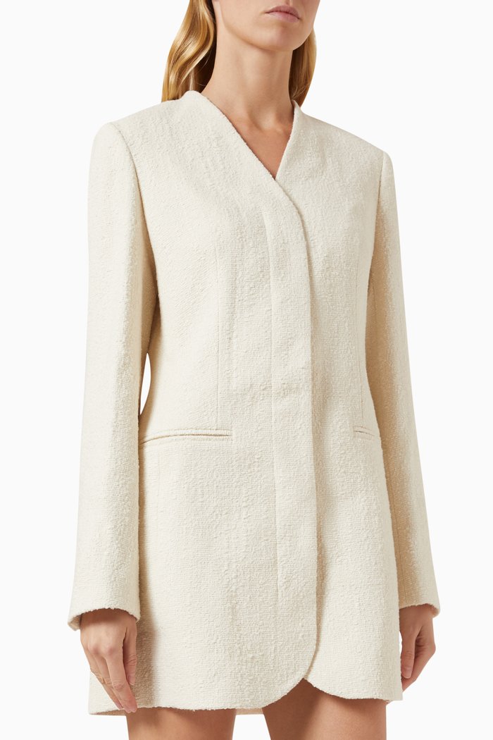 

Blazer Mini Dress in Tweed, Neutral