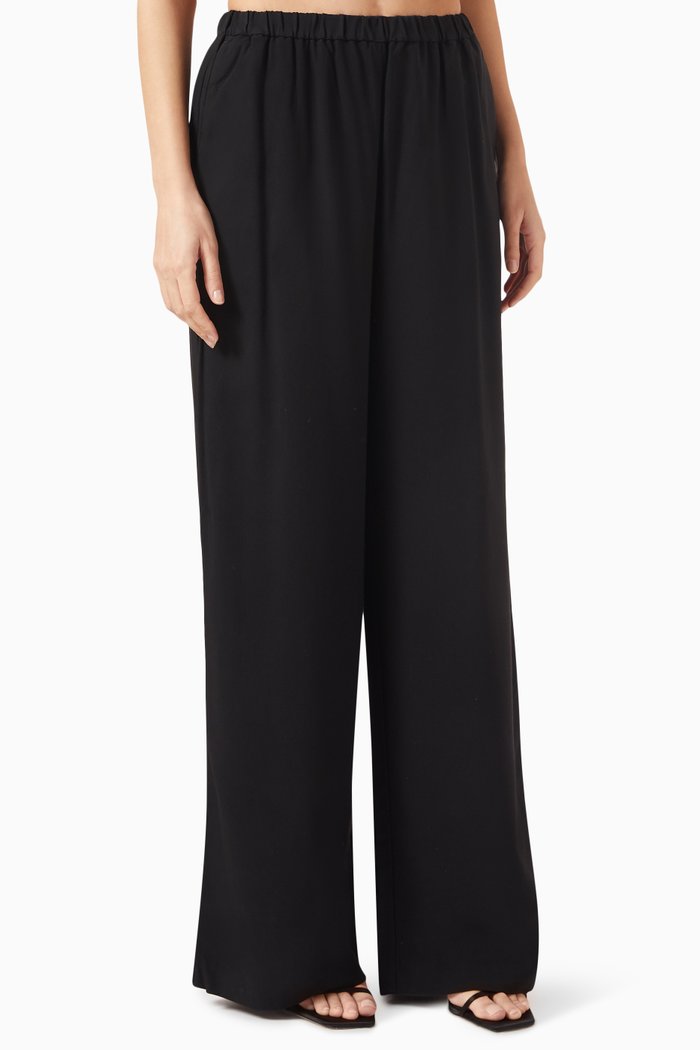 

Wide-leg Pants in Stretch-viscose, Black