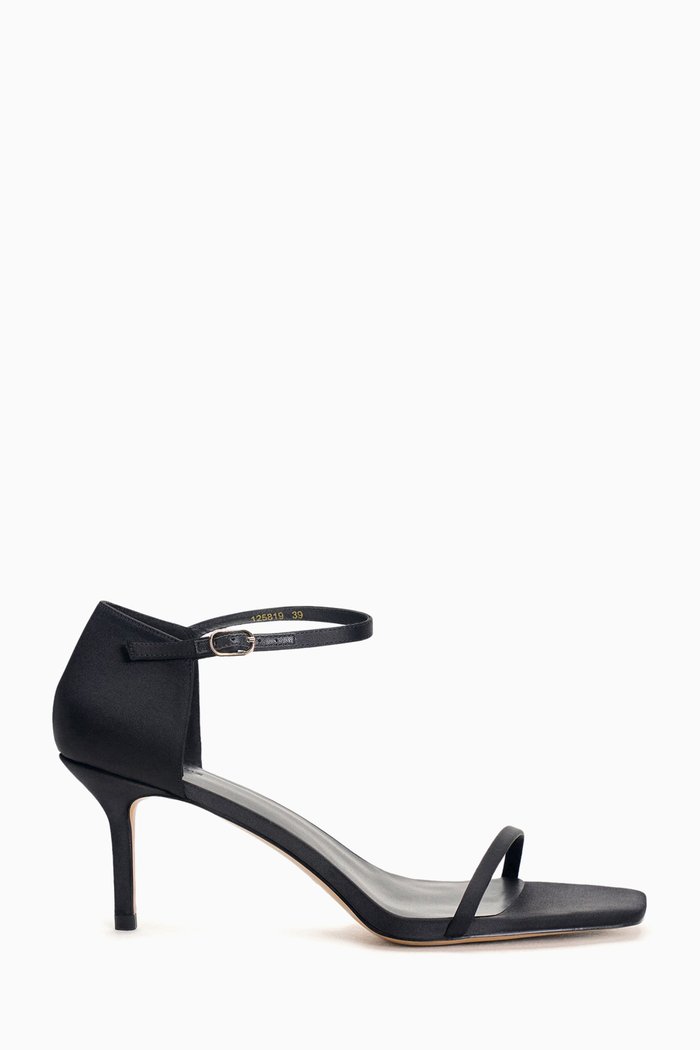 

Open-toe 70 Sandals in Satin, Black