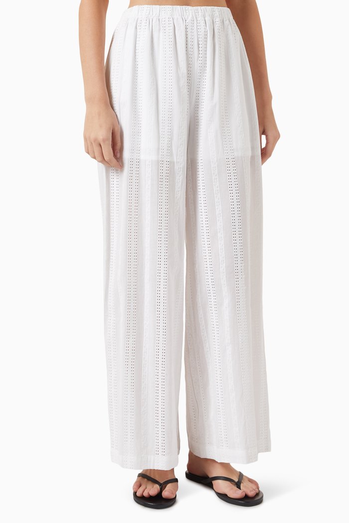 

Broderie Anglaise Pants in Cotton, White