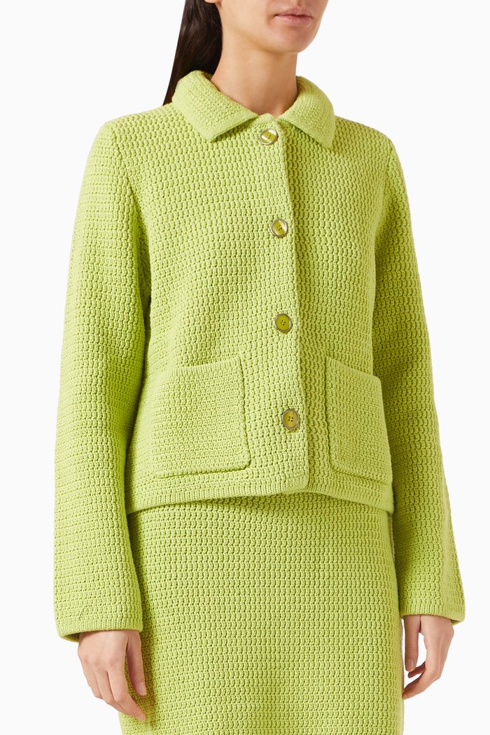

x GI Chunky-knit Cardigan in Cotton, Green