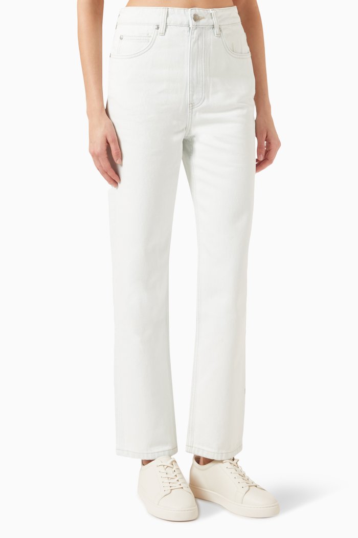 

211 High-rise Tapered Jeans in Denim, Blue