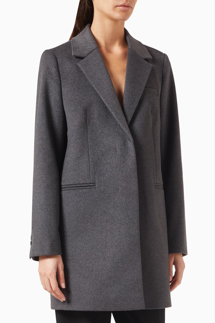

Structured Coat in Wool-cashmere, Grey