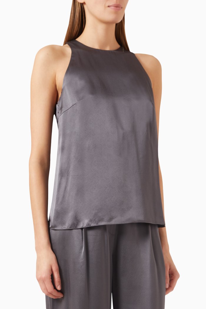 

Halter Top in Mulberry Silk, Grey