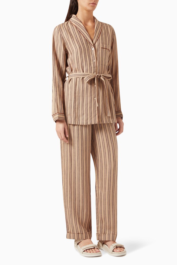 

x GI Striped Pyjama-style Set in Linen, Multicolour