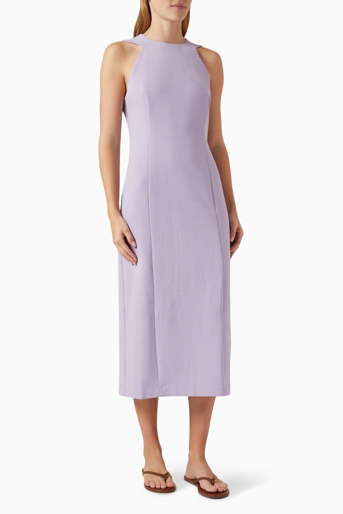 

Panelled Midi Dress in Riopele-fabric, Purple