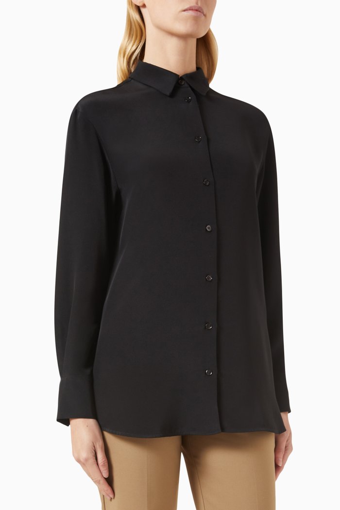 

Relaxed-fit Shirt in Mulberry Silk, Black