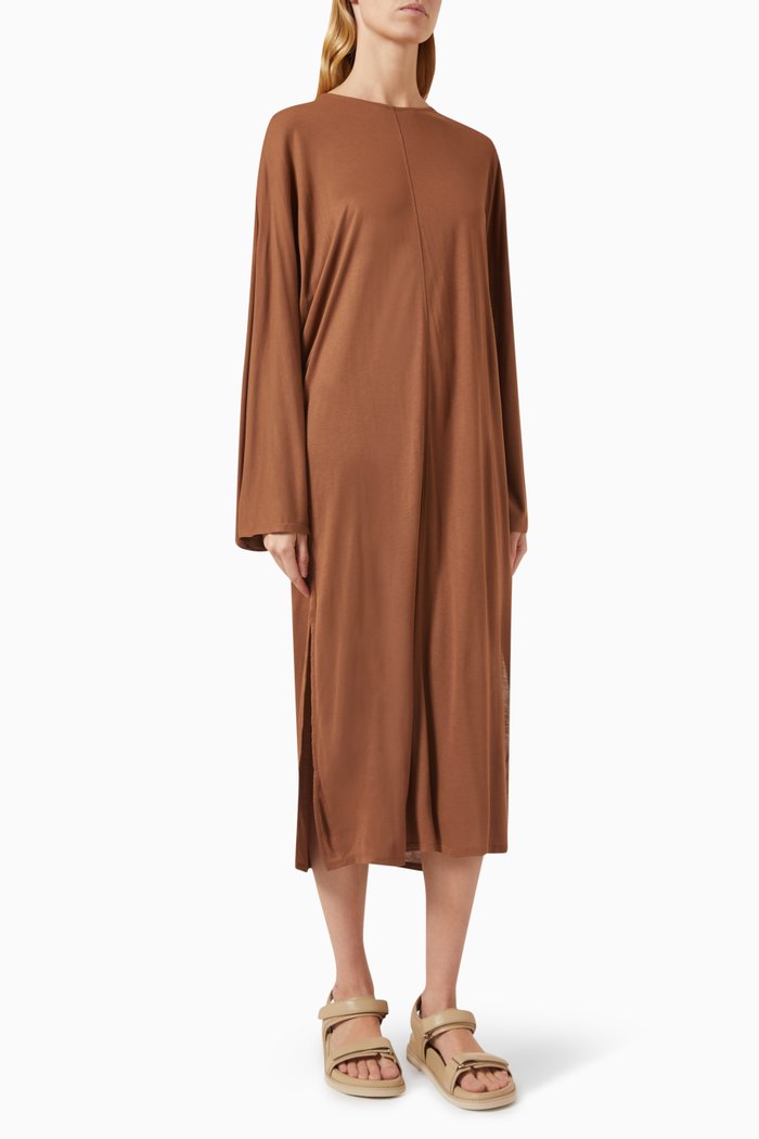 

Relaxed-fit Midi Dress in Viscose-knit, Neutral