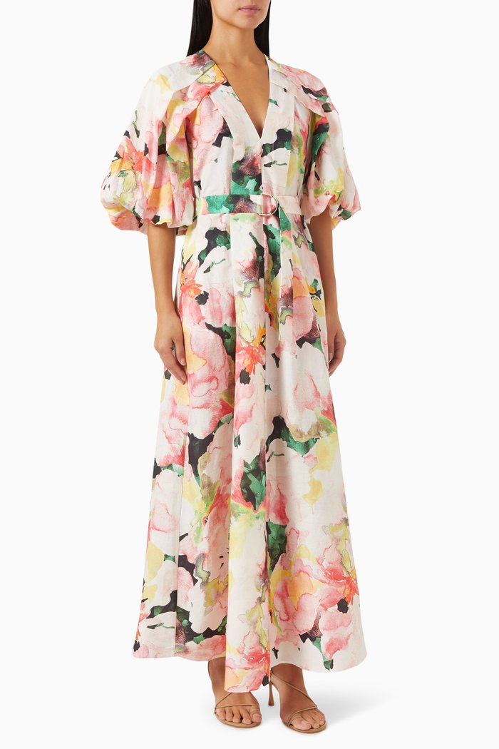 

Clayton Maxi Dress in Linen-blend, Pink