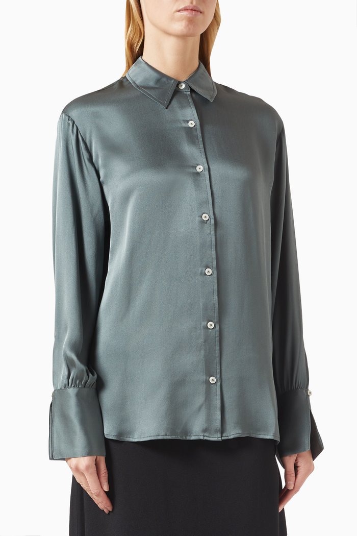 

Monica Shirt in Silk, Green