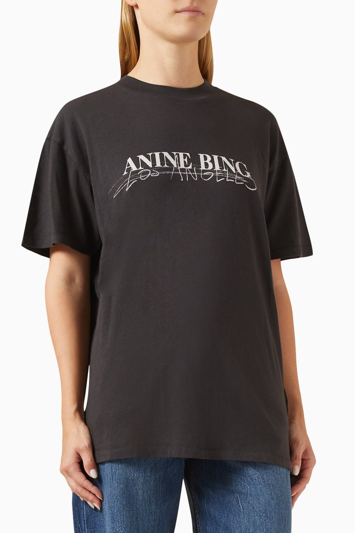 

Walter Doodle T-shirt in Cotton, Black