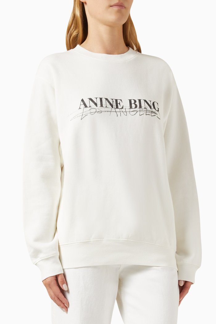 

Ramona Doodle Sweatshirt in Cotton-terry, White