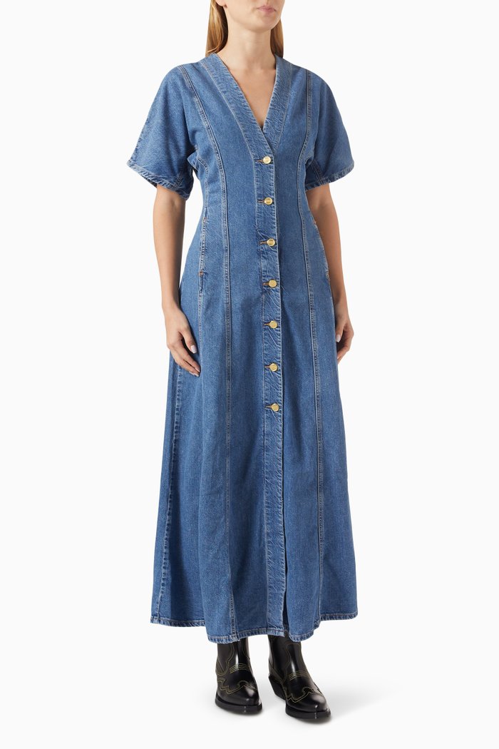

Future Maxi Dress in Denim, Blue