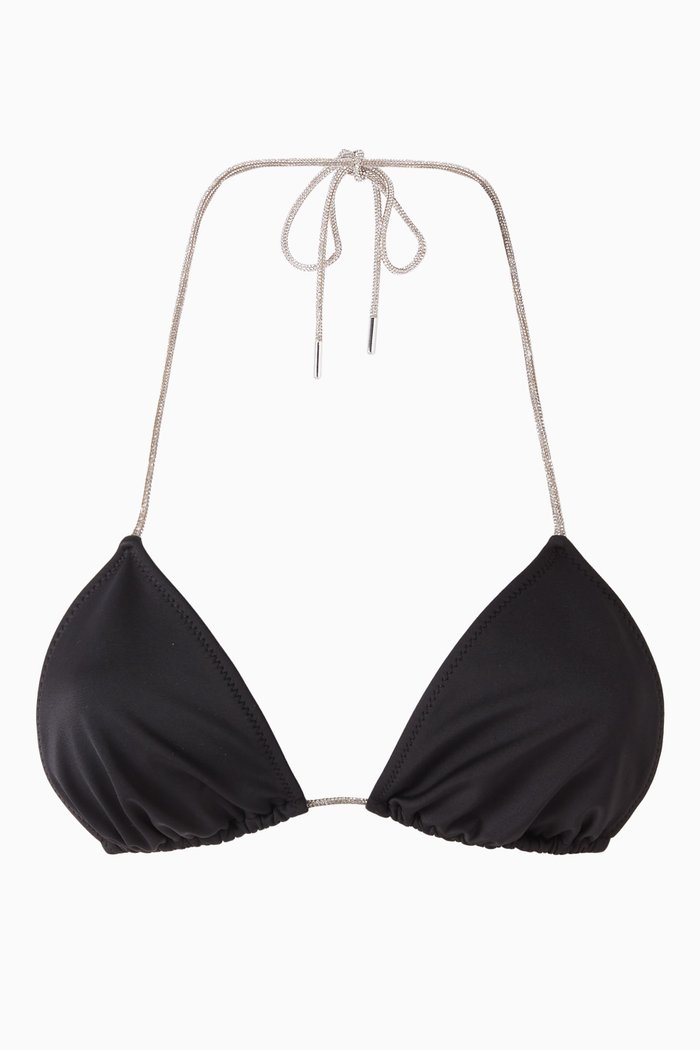 

The Iris Rhinestone-embellished Bikini Top, Black