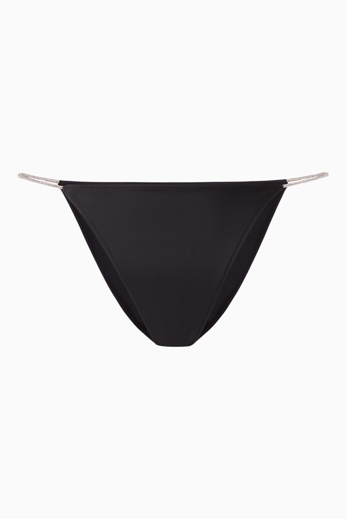 The Morgan Rhinestone-embellished Bikini Briefs, Black