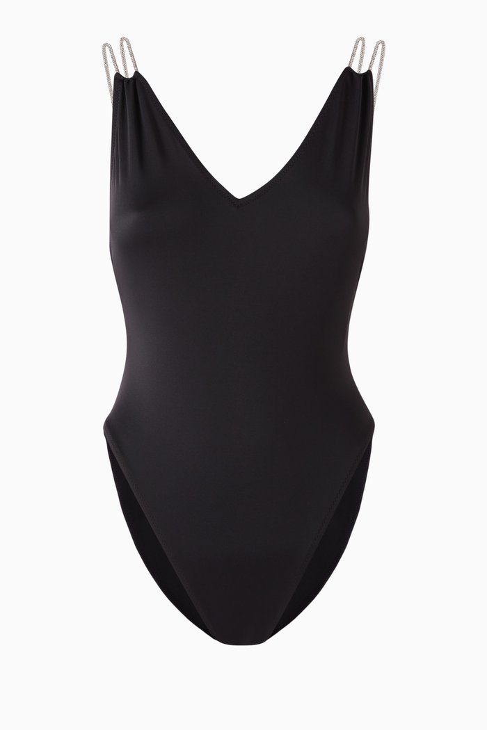 

The Lynn Rhinestone-embellished One-piece Swimsuit, Black