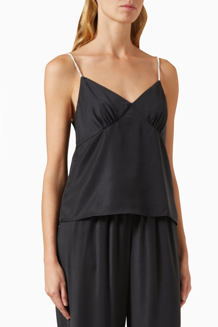 

The Rosetta Rhinestone-embellished Top, Black