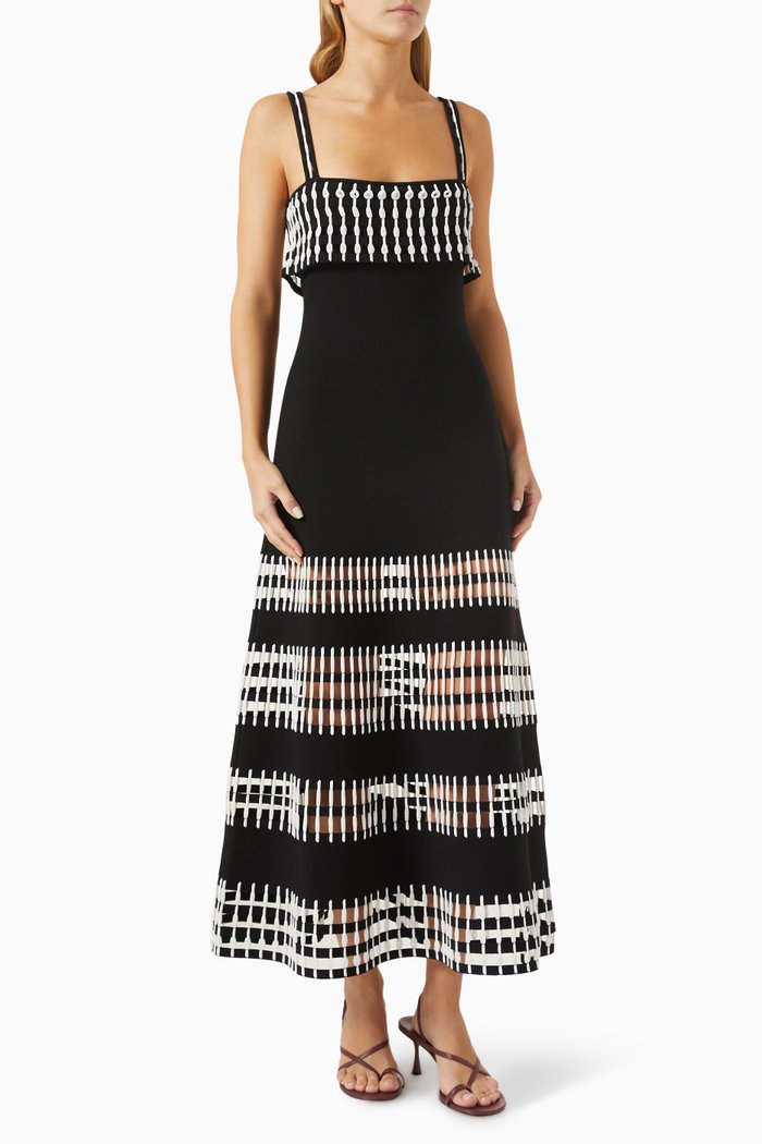 

Priscilla Midi Dress in Viscose-blend, Black