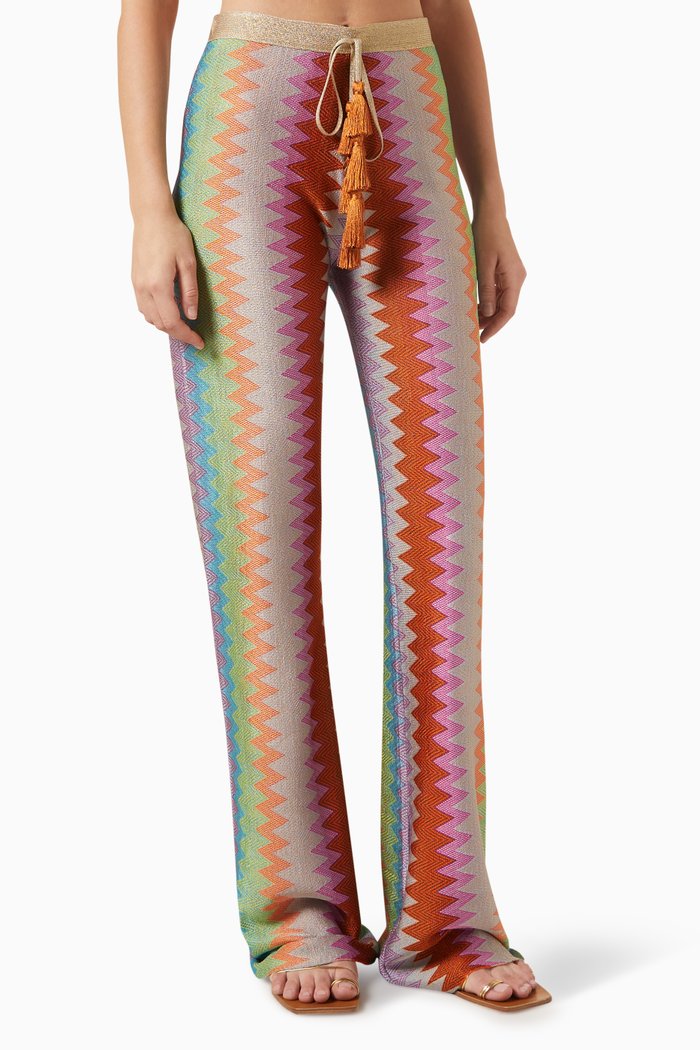

Boe Flared Pants in Crochet-knit, Multicolour