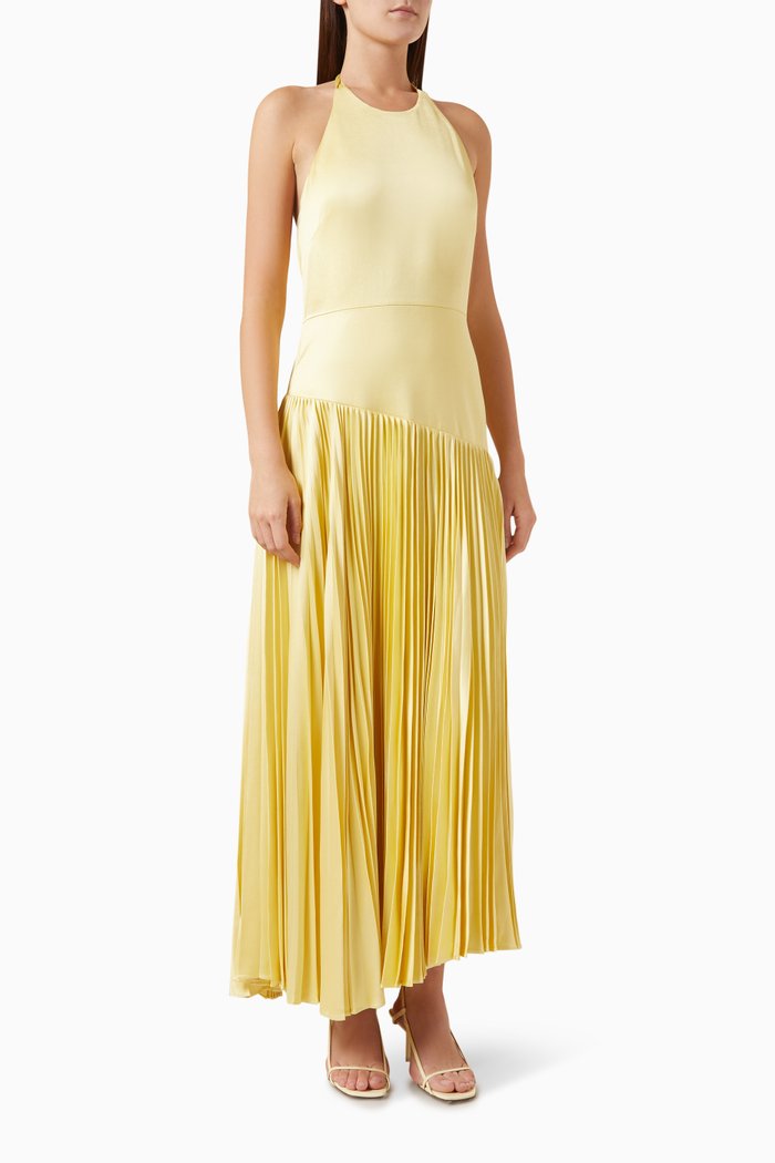 

Saab Pleated Maxi Dress, Yellow