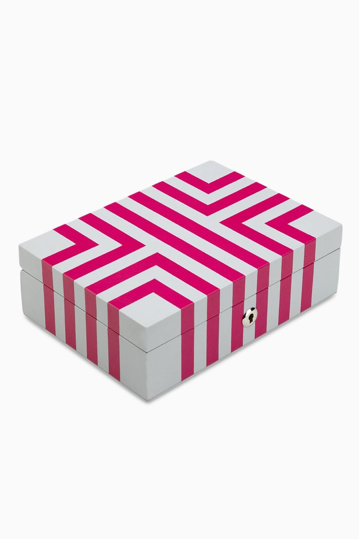 

Maze Jewellery Box in Leather, White