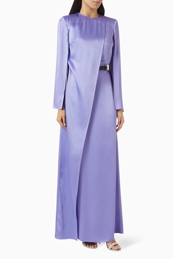 

Belt Dress in Satin, Purple