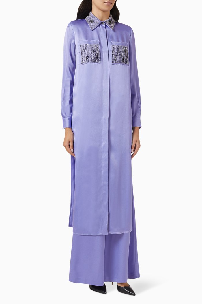 

Two-piece Set in Satin, Purple