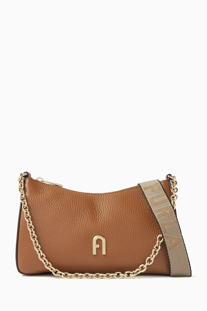 

Mini Primula Crossbody Bag in Leather, Brown