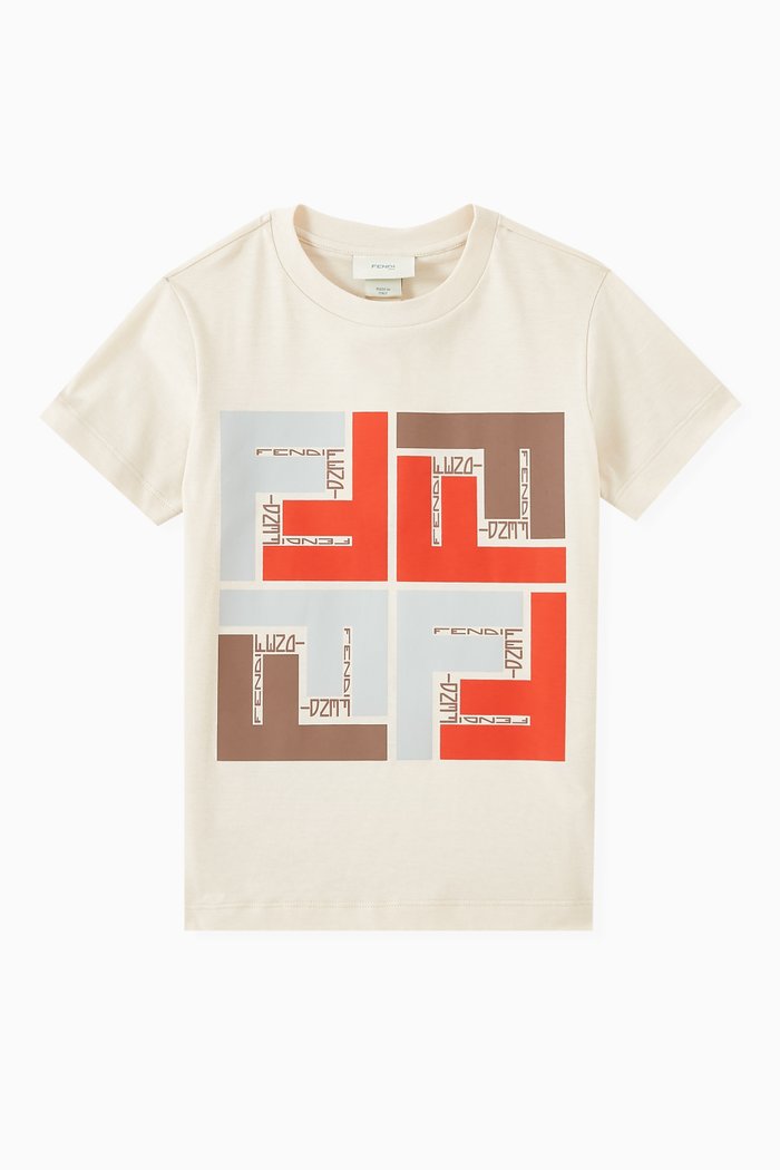 

Graphic Logo Print T-shirt in Cotton Jersey, Neutral