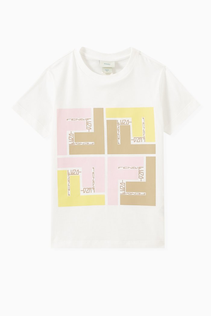 

Graphic Logo Print T-shirt in Cotton Jersey, White