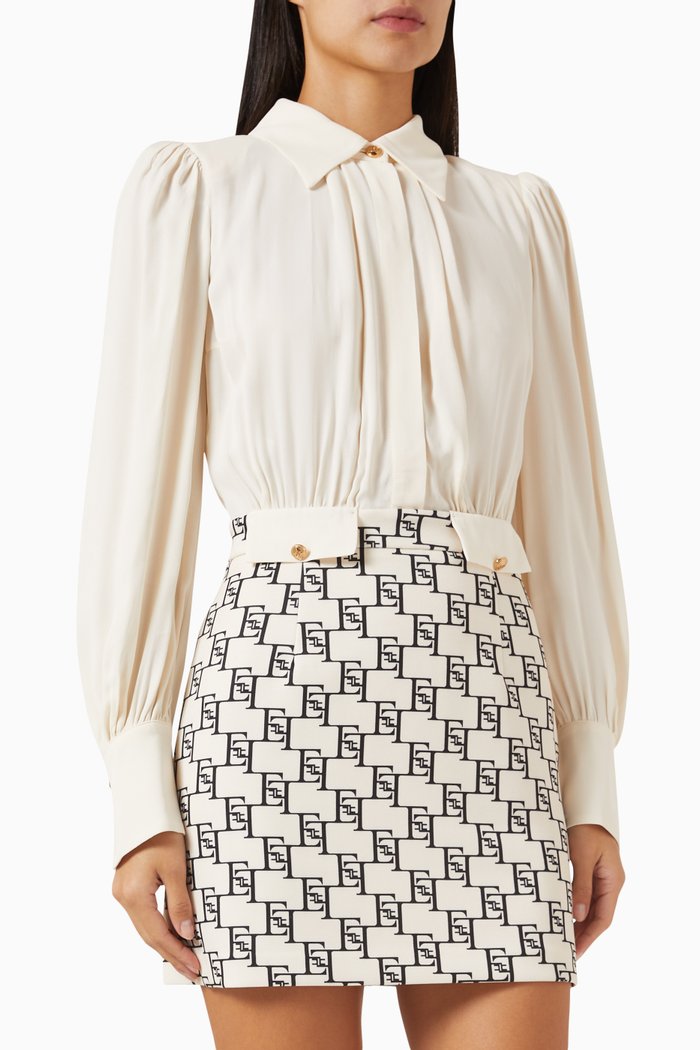 

Combined Mini Dress in Viscose, Neutral